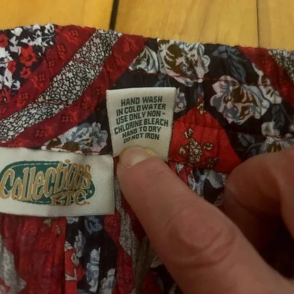 Vtg Collections Etc-Sz XXL-Pleated Skirt-Patchwork‎ Pattern-Elastic Waist-Boho - Picture 3 of 8